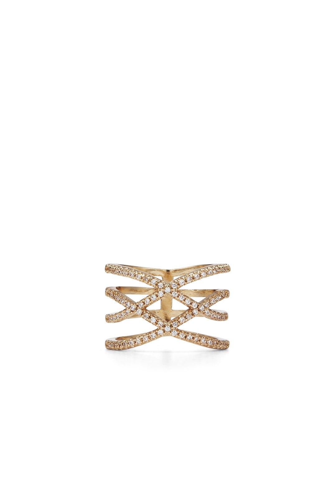 Crystal Criss Cross Ring by Slate & Willow Accessories