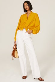 Yellow Tie Front Shirt by TOME x RTR