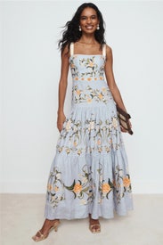 Lima Valle Embroidered Gown by Agua by Agua Bendita