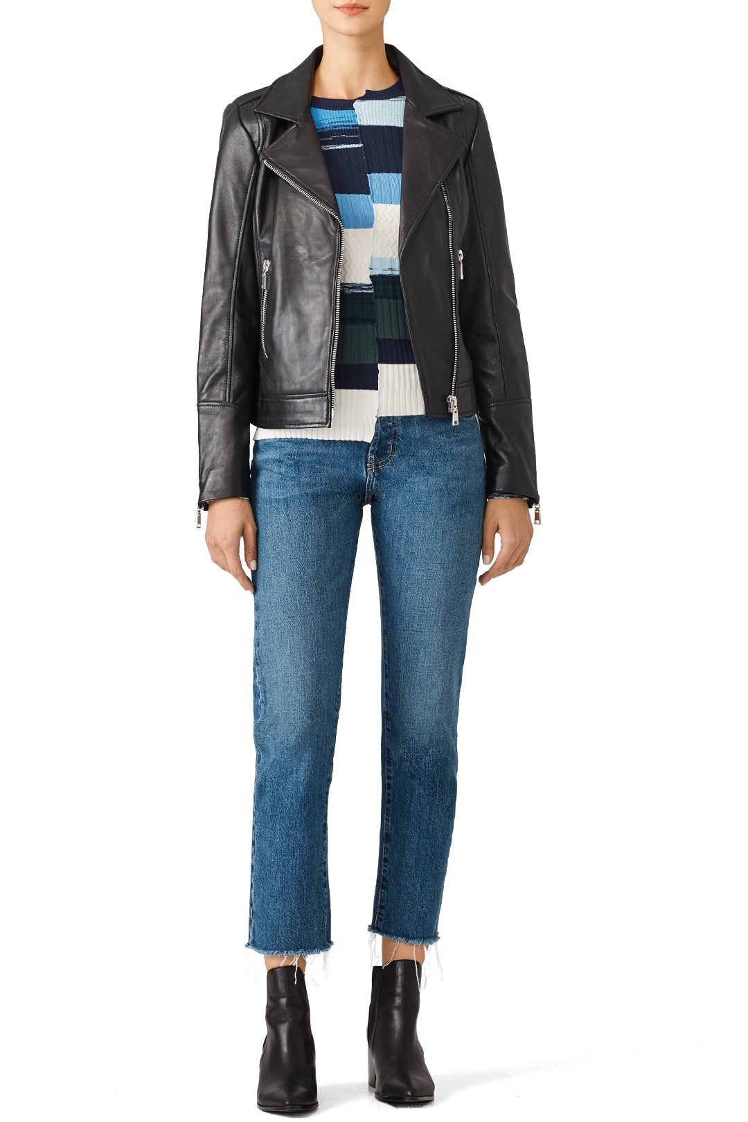 Black Biker Leather Jacket by DOMA 0