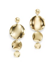 Gold Oblong Earrings by Ettika