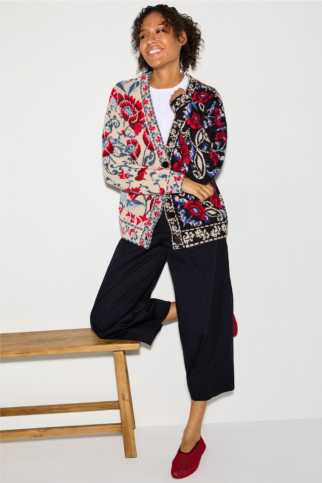 Mixed Valentina Black Knit Cardigan by FARM Rio | Rent the Runway