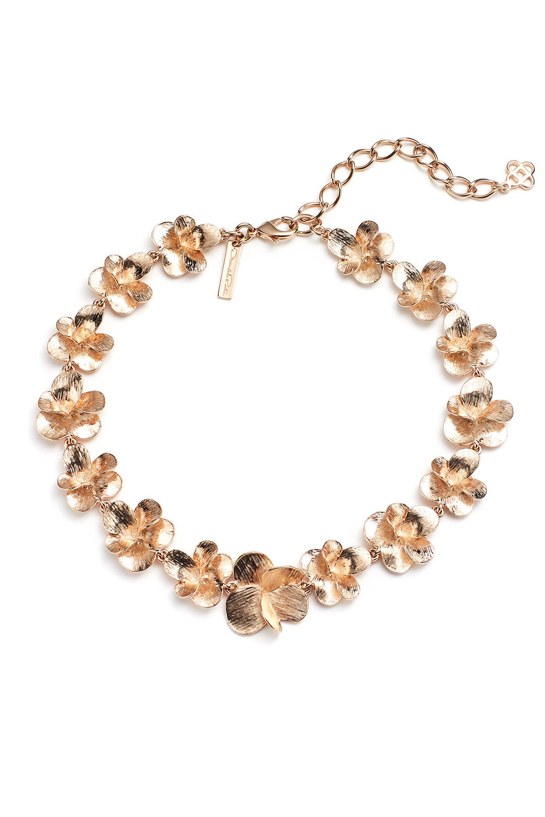 Gold Brushed Flower Necklace by Oscar de la Renta 1