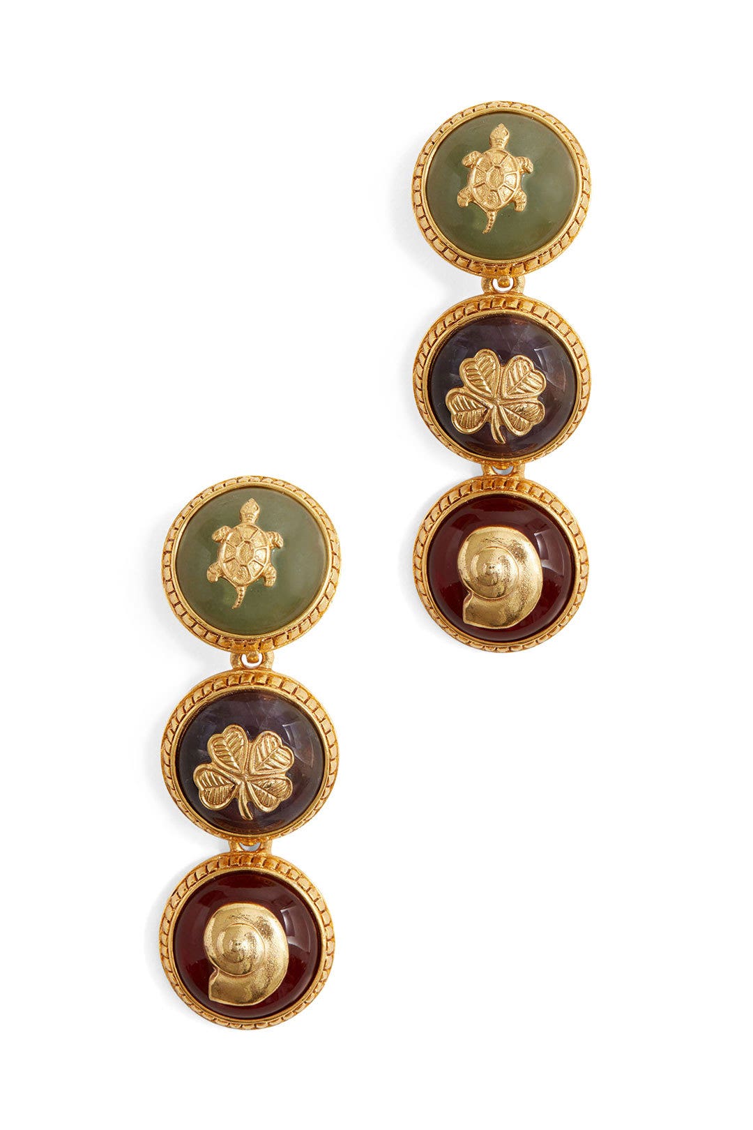 Multi Disk Earrings by Oscar de la Renta