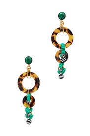 Tortoise Shell Drop Down Hoops by Elizabeth Cole