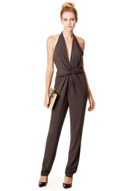 Deep Plunge Jumpsuit by HALSTON