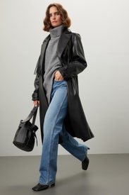 Vegan Leather Tie Waist Trench by Jason Wu x RTR