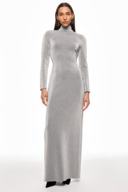 Silver Mock Neck Gown by Rosetta Getty