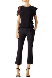 Black Ruffle and Lace Top by Slate & Willow