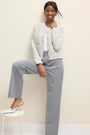 Collarless Tweed Jacket by Aldomartins