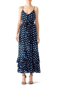Ruffle Dotted Midi Dress by BOUTIQUE MOSCHINO
