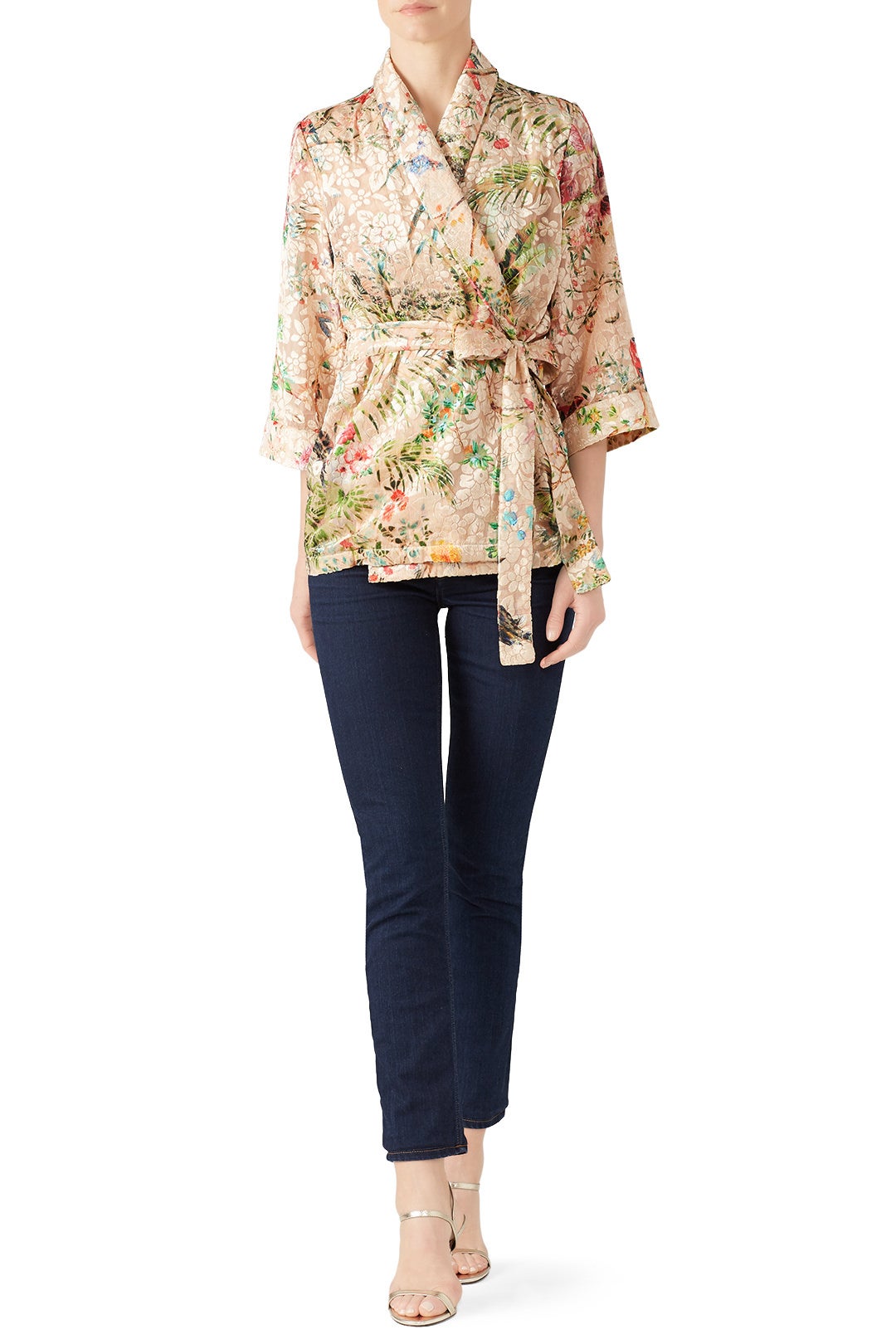 Floral Printed Kimono Top by Hemant & Nandita 0