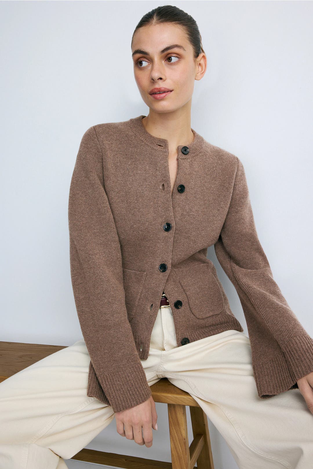 Eames Organic Cotton-Wool Button Cardigan by Modern Citizen | Rent