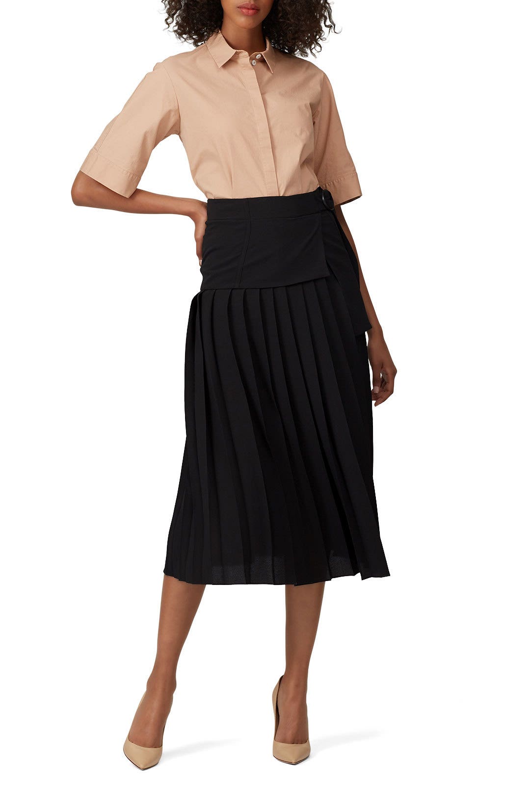 Side Tie Pleated Skirt by Victoria Victoria Beckham 0
