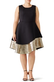 Gold Sequin Pique Dress by ELOQUII