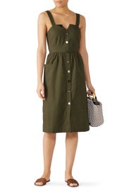 Green Button Front Dress by Moon River