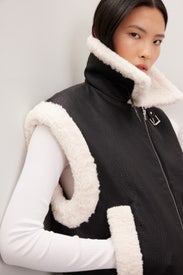 Faux Leather Sherpa Vest by Peter Som x RTR