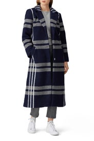 Long Plaid Wool Coat by Slate & Willow