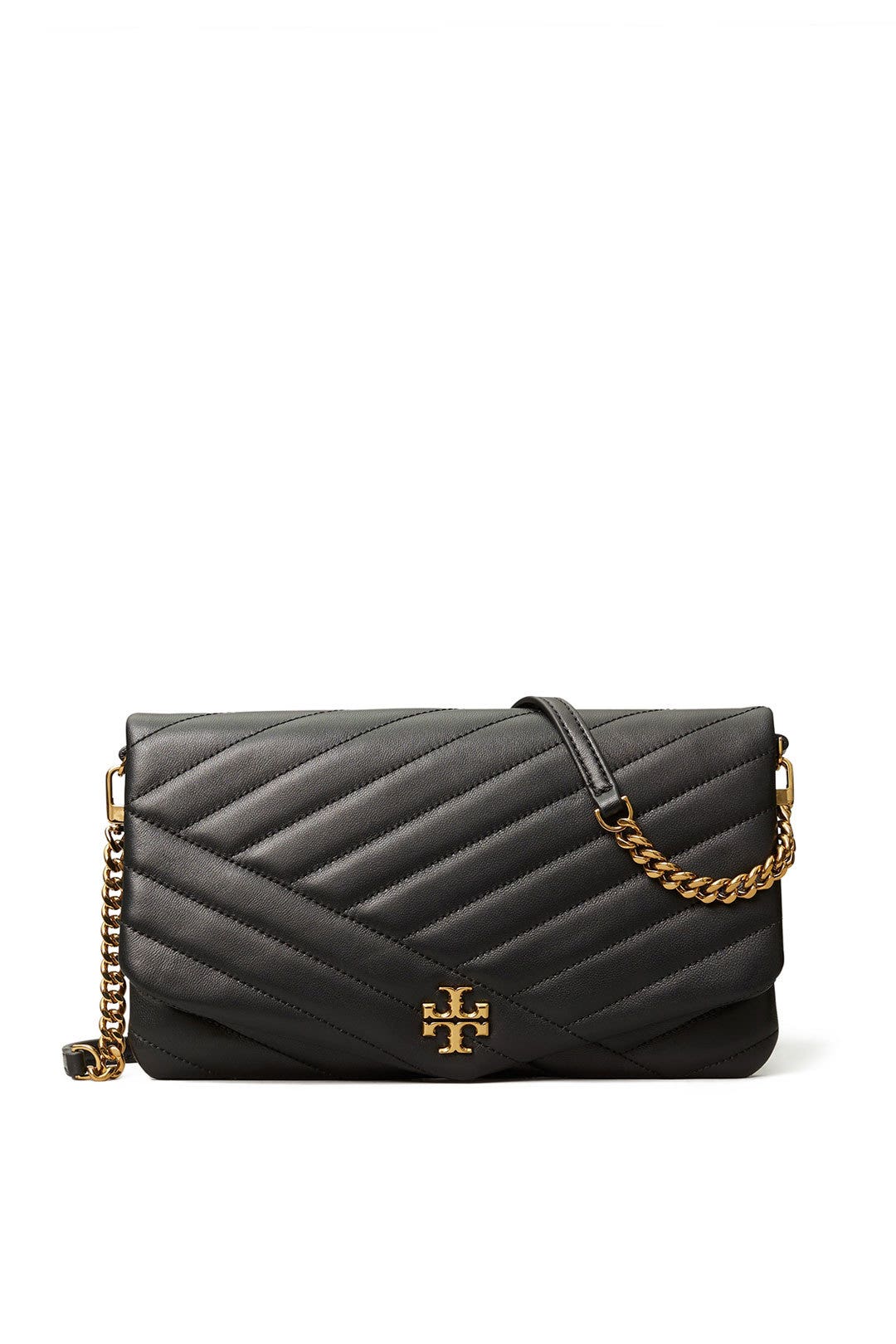 Black Kira Chevron Clutch by Tory Burch Accessories 0