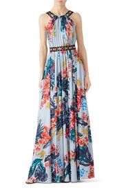 Floral Grommet Maxi by Badgley Mischka