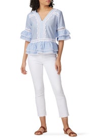 Faded Lace Trim Top by J.Crew