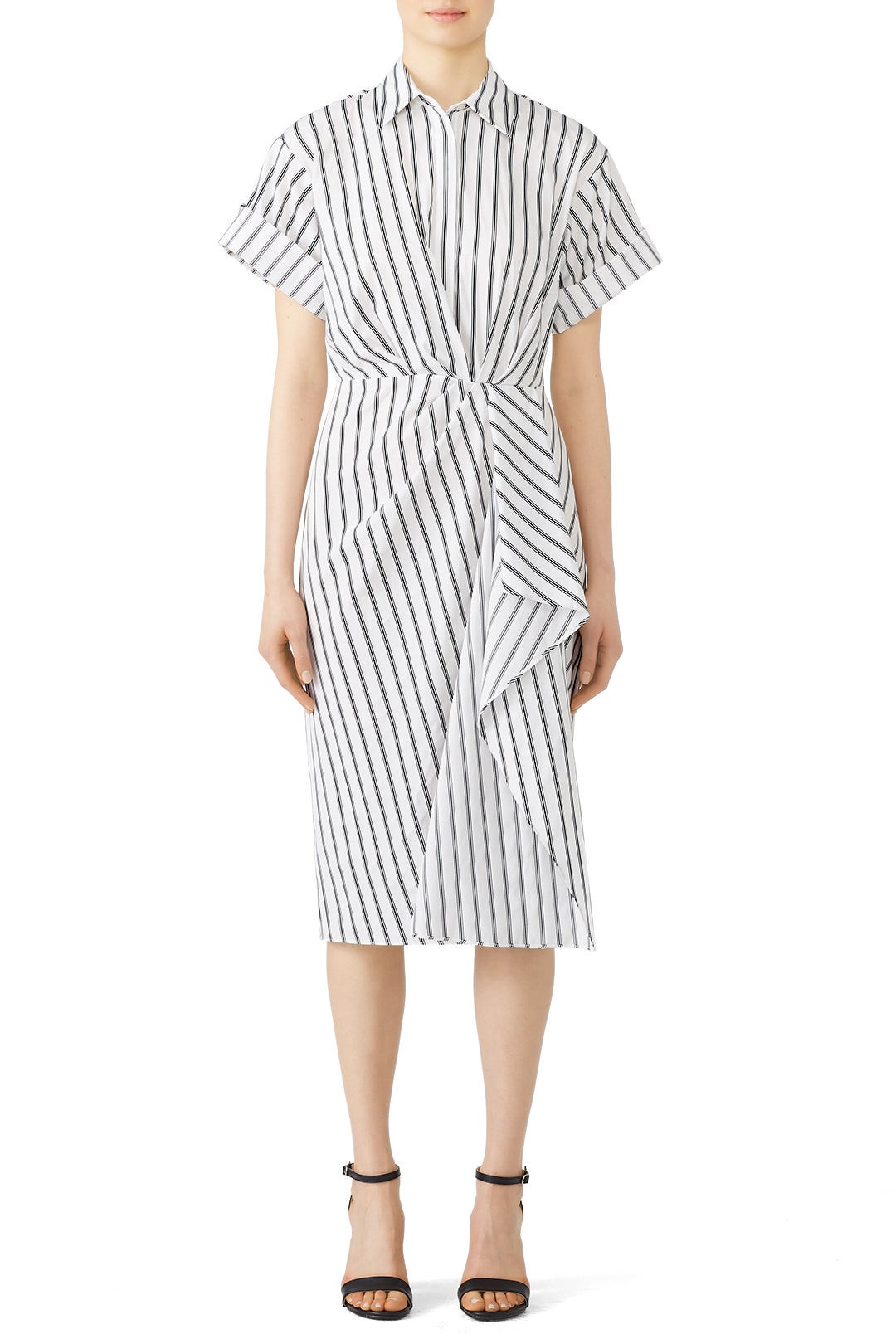 Striped Drape Shirtdress by Jason Wu Collection 0