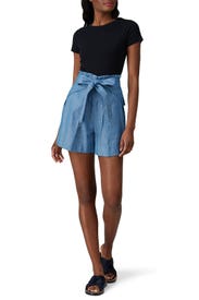 Chambray High Waisted Shorts by 3.1 Phillip Lim