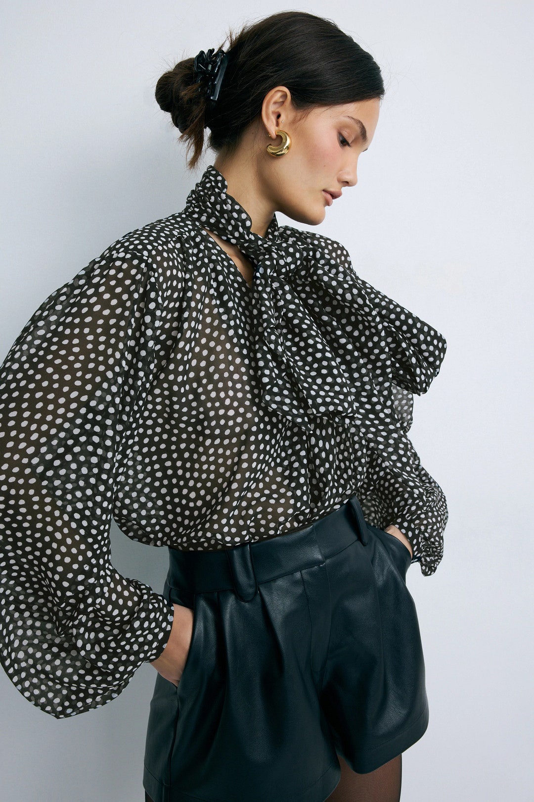 Sheer Blouson Top by Ronny Kobo x RTR 0