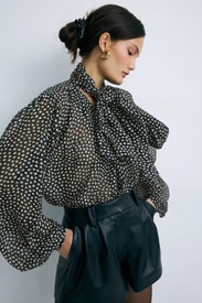 Sheer Blouson Top by Ronny Kobo x RTR