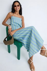 Striped Lauren Linen Dress by Staud
