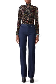 Floral Turtleneck Top by Aldomartins