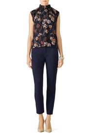 Floral Jacquard Blouse by Derek Lam 10 Crosby