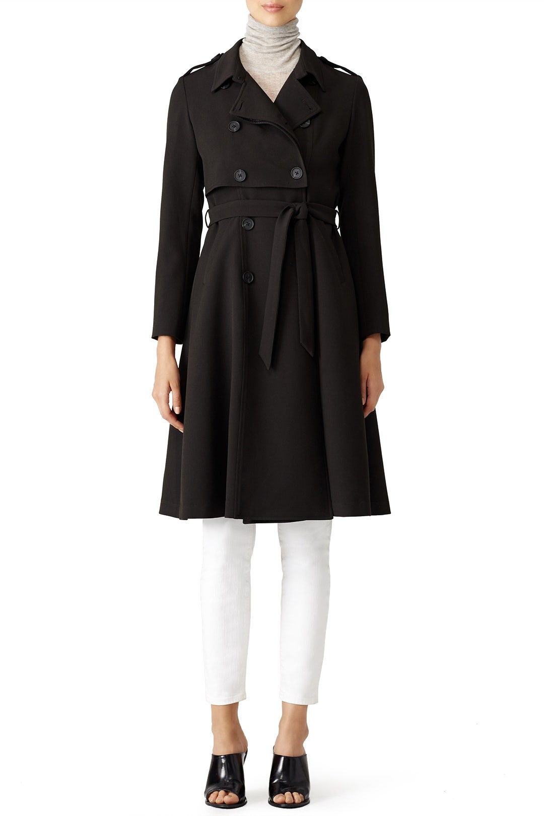 Black Nora Trench Coat by Line + Dot 0