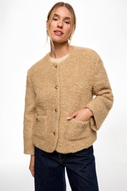 Round Neck Sherpa Jacket by Moon River