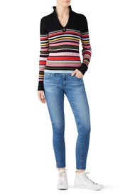 Striped Mock Neck Sweater by Tome