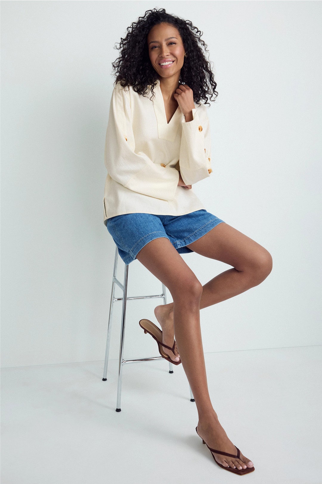 Lally Denim Top by Tanya Taylor 0