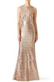 Blush Sequin Blouson Gown by Badgley Mischka