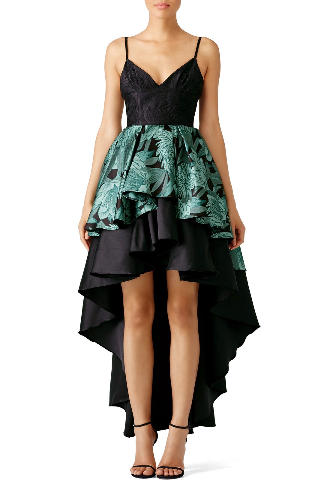 Green Mixed Media Gown by Christian Pellizzari 0