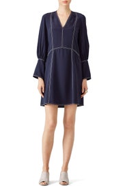 Navy Silk Shift by DEREK LAM