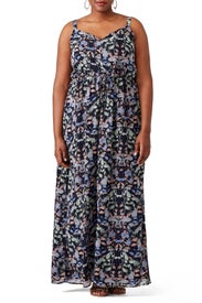 Navy Floral Maxi by JUNAROSE