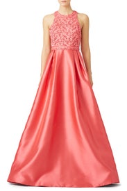 Coral Wave Gown by ML Monique Lhuillier