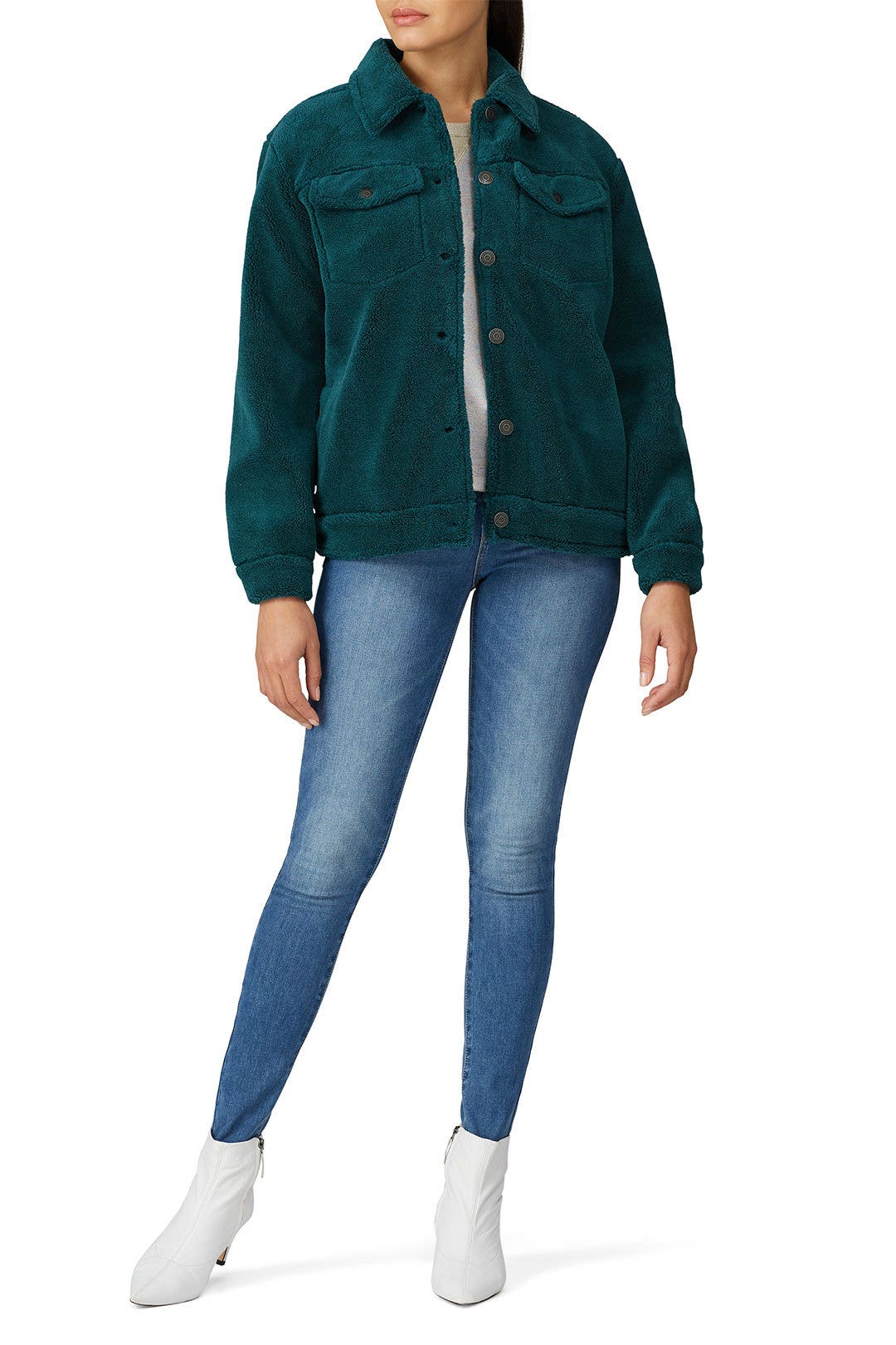 Green Short Teddy Utility Jacket by Scotch & Soda 0