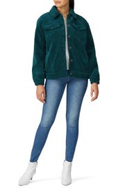 Green Short Teddy Utility Jacket by Scotch & Soda