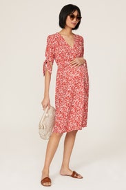 Red Zippi Maternity Dress by soon maternity