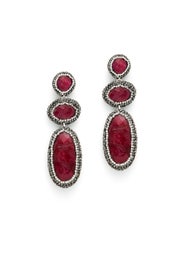 Encrusted Ruby Drop Earrings by Slate & Willow Accessories