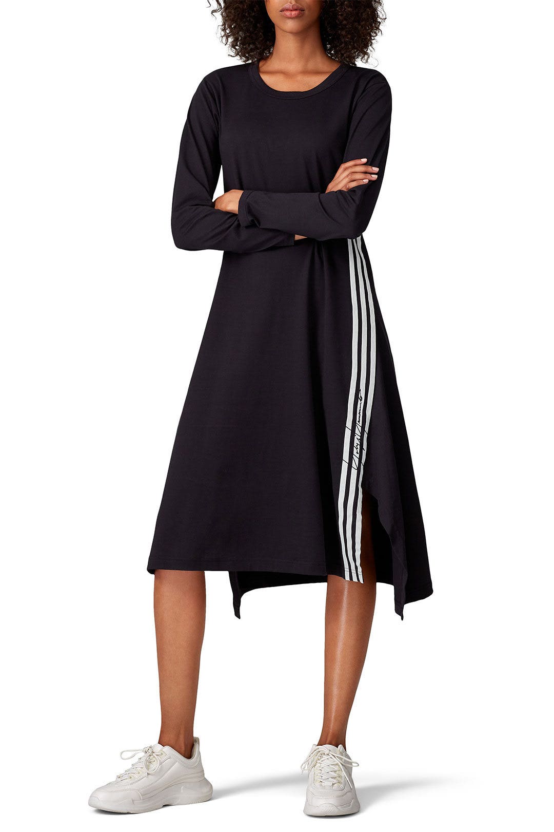 Black Side Stripe Midi Dress by Y-3 0