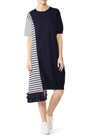 Mix Media Side Draped Dress by Clu