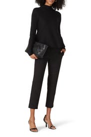 Black Milano Peplum Sweater by Club Monaco