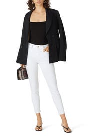 White Good Legs Crop Jeans by GOOD AMERICAN