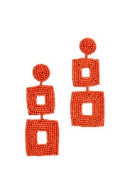Coral Double Square Earrings by Kenneth Jay Lane